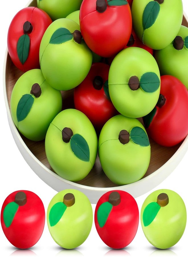 Chalyna 30 Pieces Fruit Stress Ball Red and Green Fruit Stress Relief Squeeze Balls Squeeze Finger for Adults Finger Exercise Reward Gifts Supplies(2.8 Inch) - Image 1